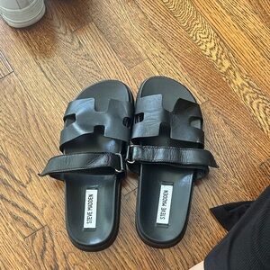 Steve Madden Black Slide Sandals